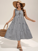 Vestido Xadrez com Babados