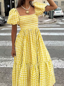 Vestido Xadrez com babados