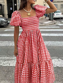 Vestido Xadrez com babados