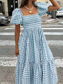 Vestido Xadrez com babados