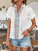 Blusa de lese, com aplicação