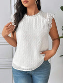 Blusa Ponto Suiço, com Renda