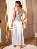 Camisola de cetim com renda