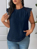 Blusa Ponto Suiço, com Renda