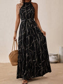 Vestido estampado longo