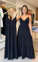 Vestido decote em V