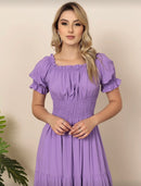 Vestido Feminino com lastex