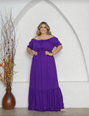 Vestido decote ombro a ombo