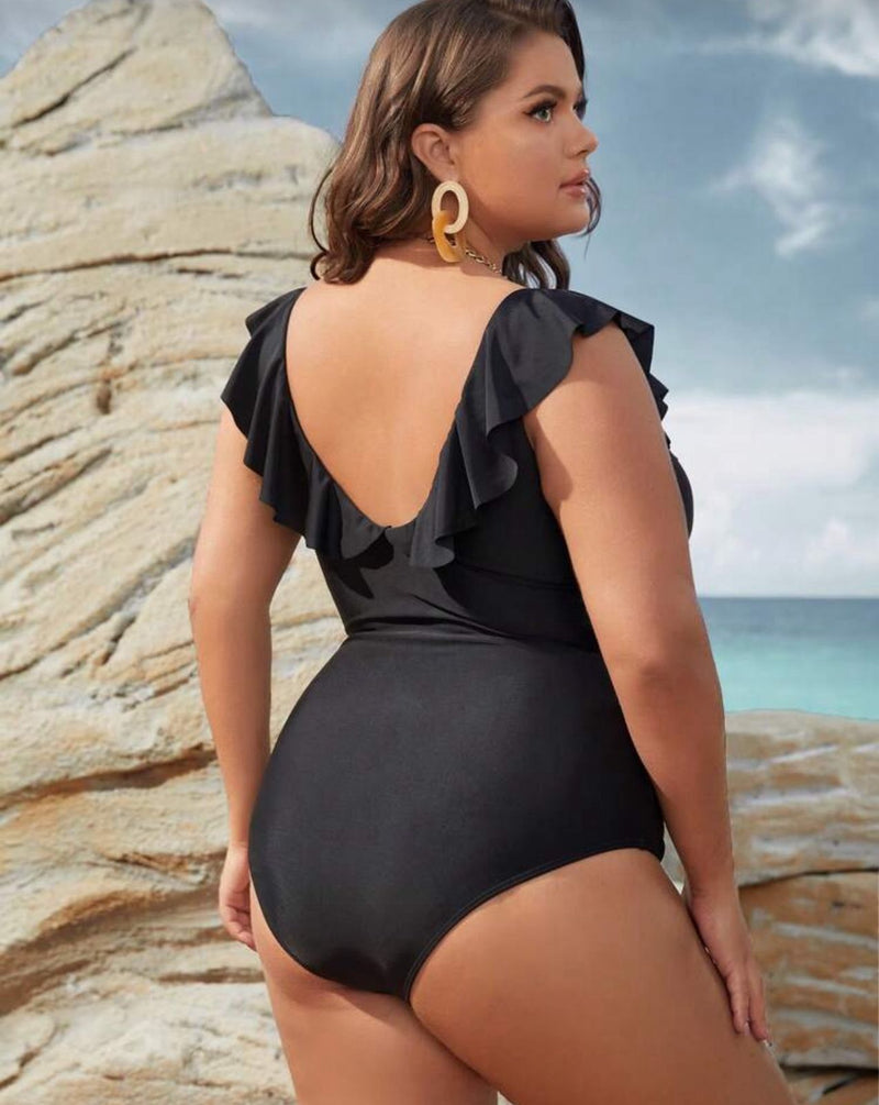 Maiô detalhe com babados - PLUS SIZE