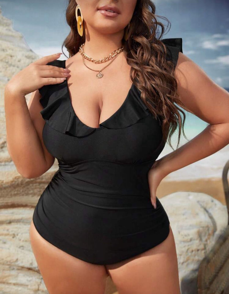 Maiô detalhe com babados - PLUS SIZE