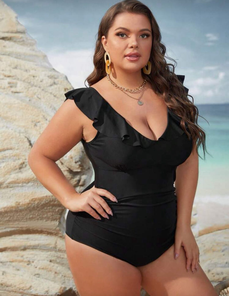 Maiô detalhe com babados - PLUS SIZE