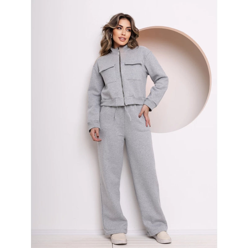 Conjunto de Moletom com Ziper e Bolso