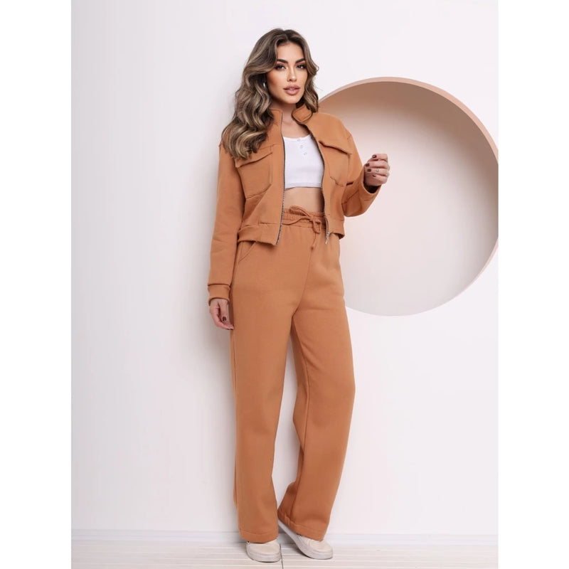 Conjunto de Moletom com Ziper e Bolso