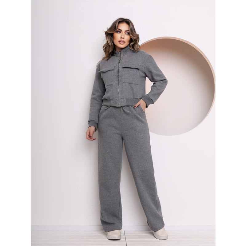 Conjunto de Moletom com Ziper e Bolso