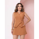 Conjunto Saia e Colete Alfaiataria