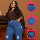 Calca Wide Leg Plus com Detalhe