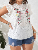 Blusa de lese, com bordado