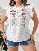 Blusa de lese, com bordado