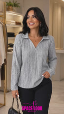 Blusa de inverno decote em V