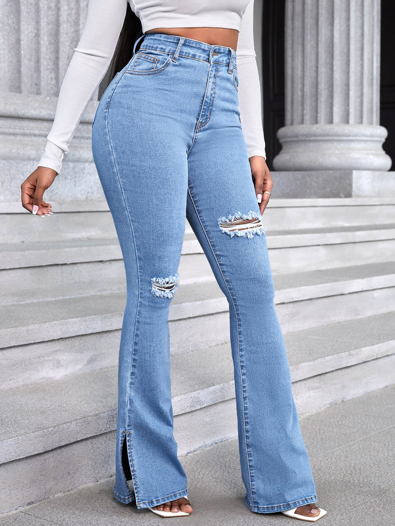 Calça jeans flare Cintura alta