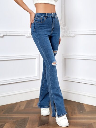 Calça jeans flare Cintura alta